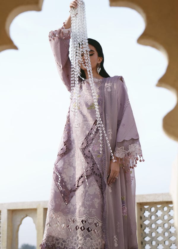 Lilac Geometric Cutwork - Embroidered Lawn Suit | Ready To Wear