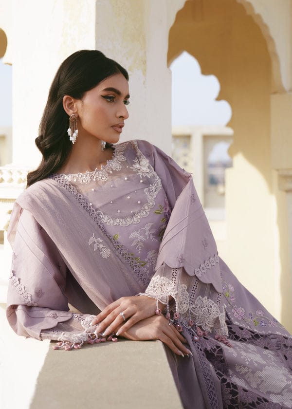 Lilac Geometric Cutwork - Embroidered Lawn Suit | Ready To Wear