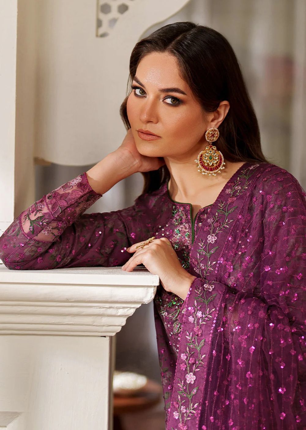 03-Piece Lawn Suit With Chiffon Dupatta | Ready To Wear