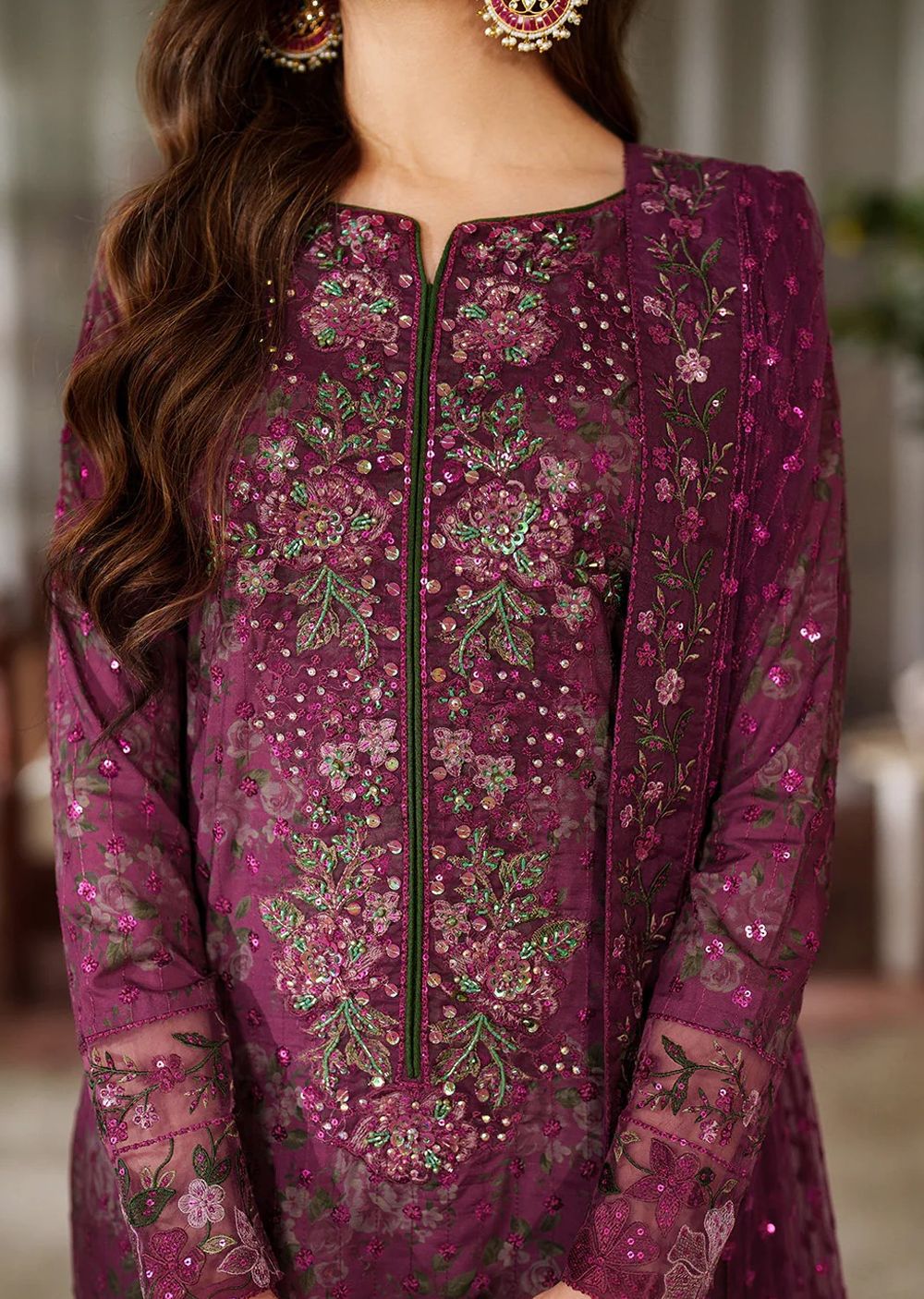 03-Piece Lawn Suit With Chiffon Dupatta | Ready To Wear