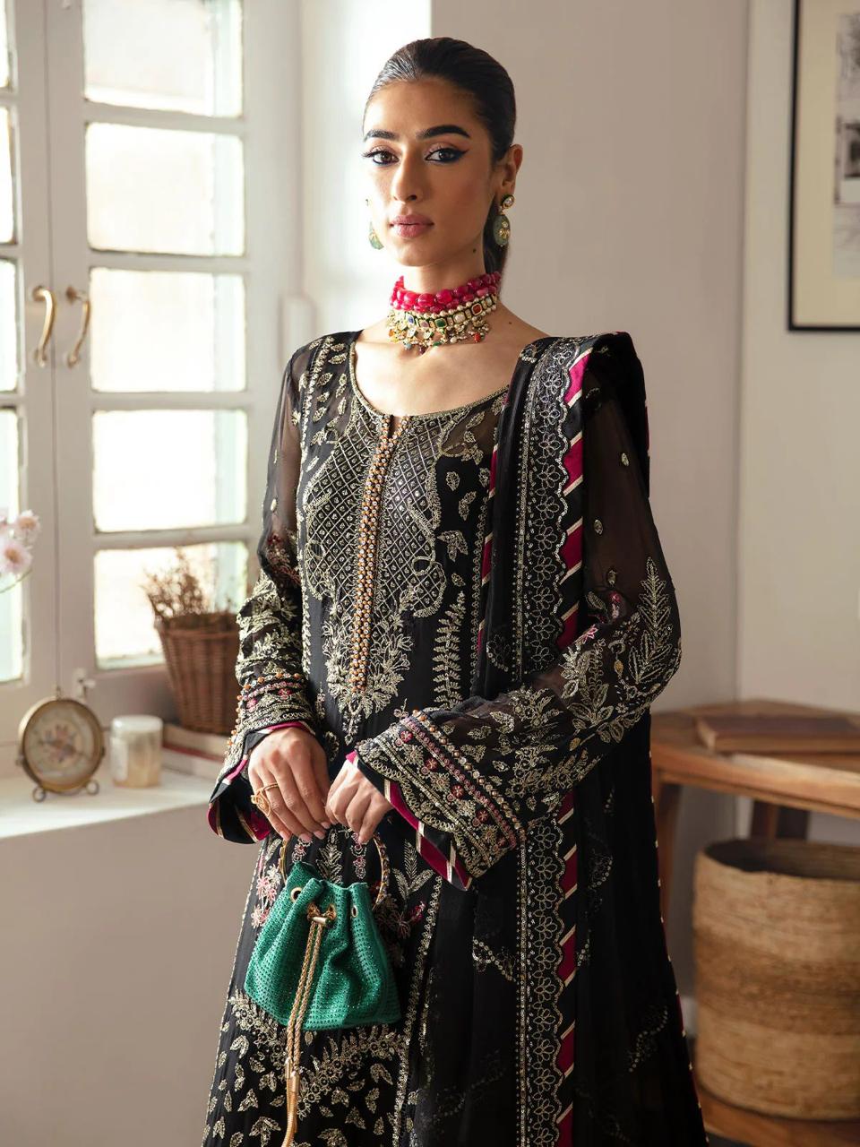 03-Piece Chiffon Suit With Embroidery | Ready To Wear