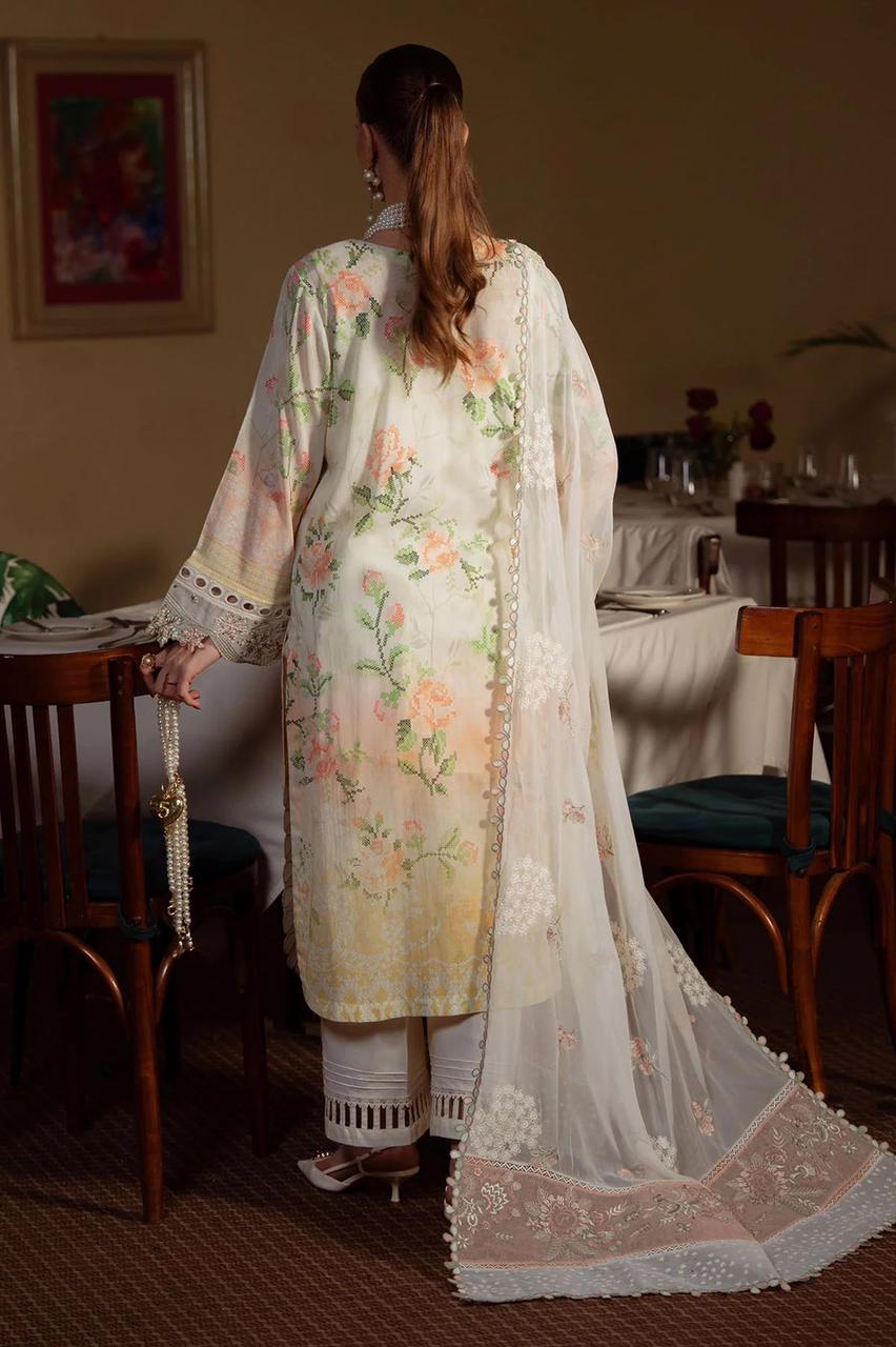 03-Piece Printed Lawn Suit With Chiffon Dupatta | Ready To Wear