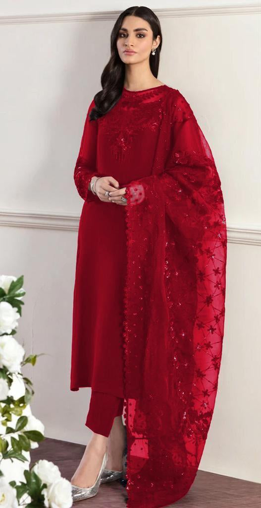 3 Piece Stitched Chiffon Suit - Ready to Wear