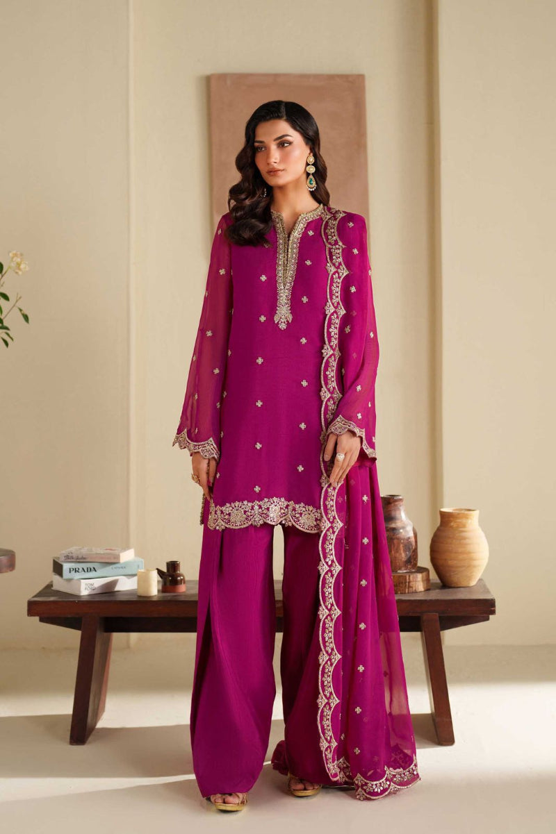 3 Piece Stitched Chiffon Suit - Ready to Wear