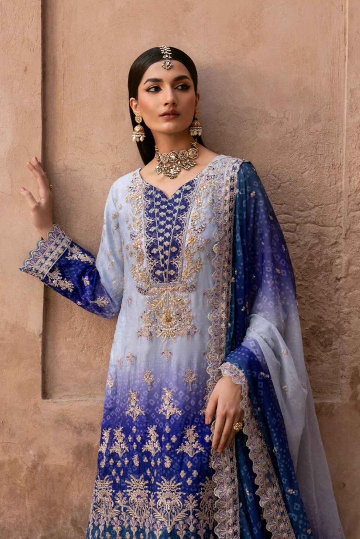 Digital Printed Chiffon & Malai 3 piece suit