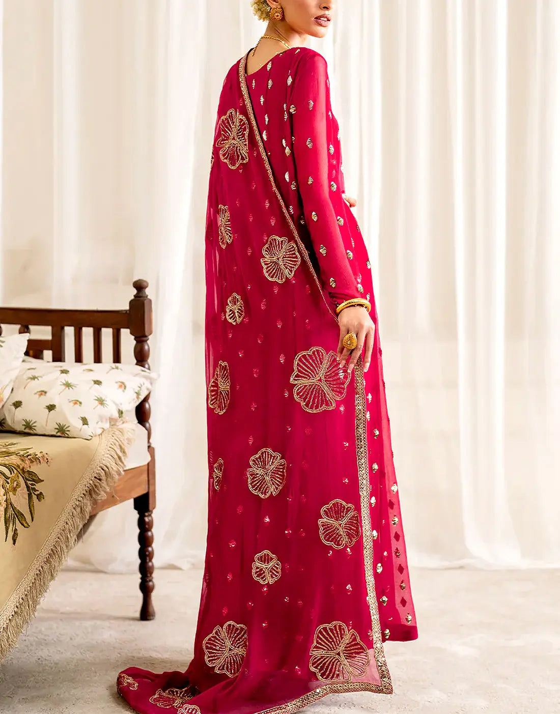 Rose Radiance Chiffon Kali Frock
