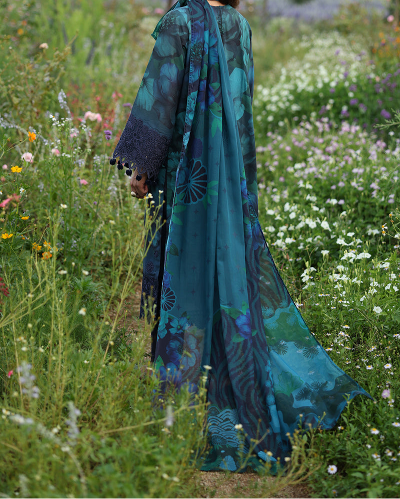 3 Piece Stitched Lawn Suit - Ready  to Wear