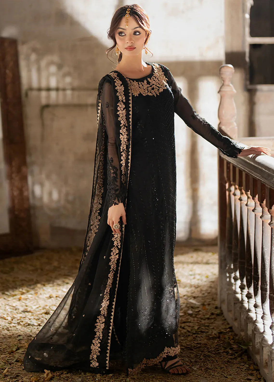 Chiffon Embroidered Suit