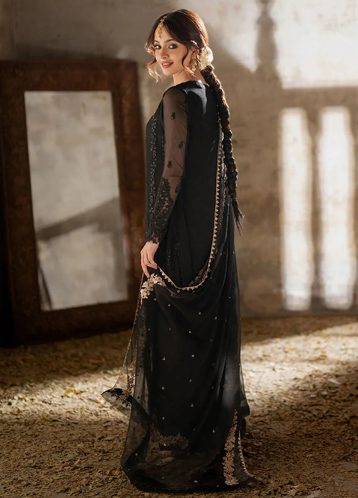 Chiffon Embroidered Suit