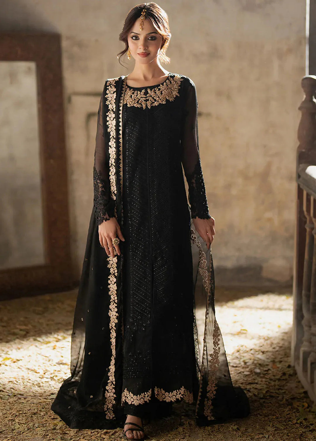 Chiffon Embroidered Suit