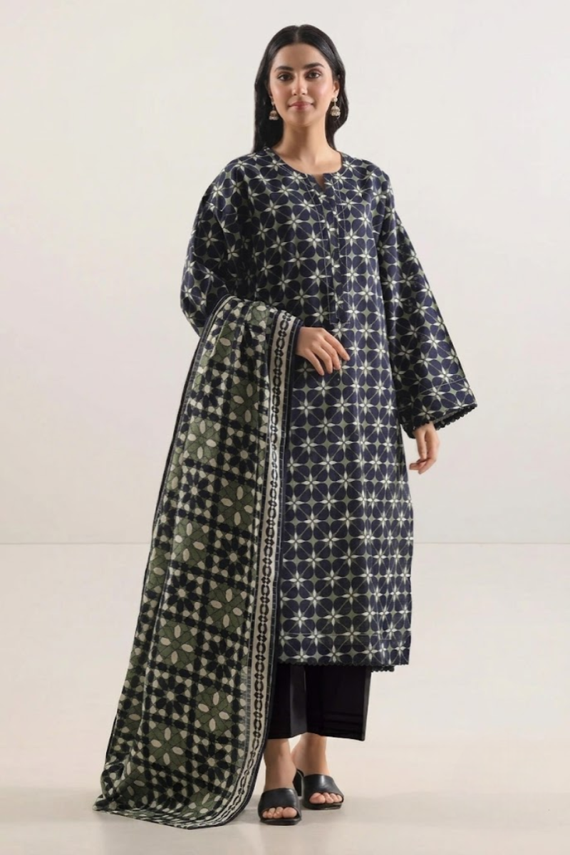 03-Piece Printed Lawn Suit - Ready To Wear