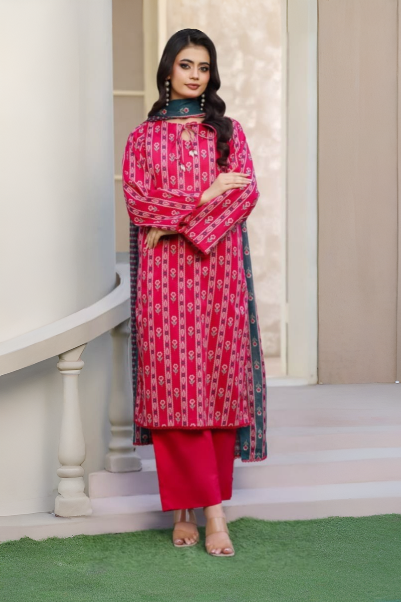 03-Piece Printed Lawn Suit - Ready To Wear