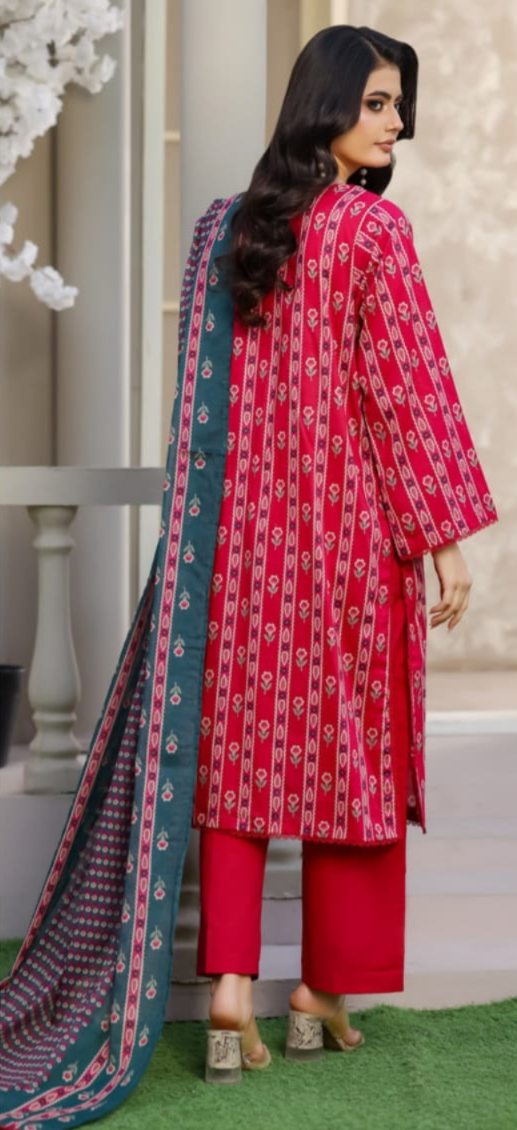 03-Piece Printed Lawn Suit - Ready To Wear