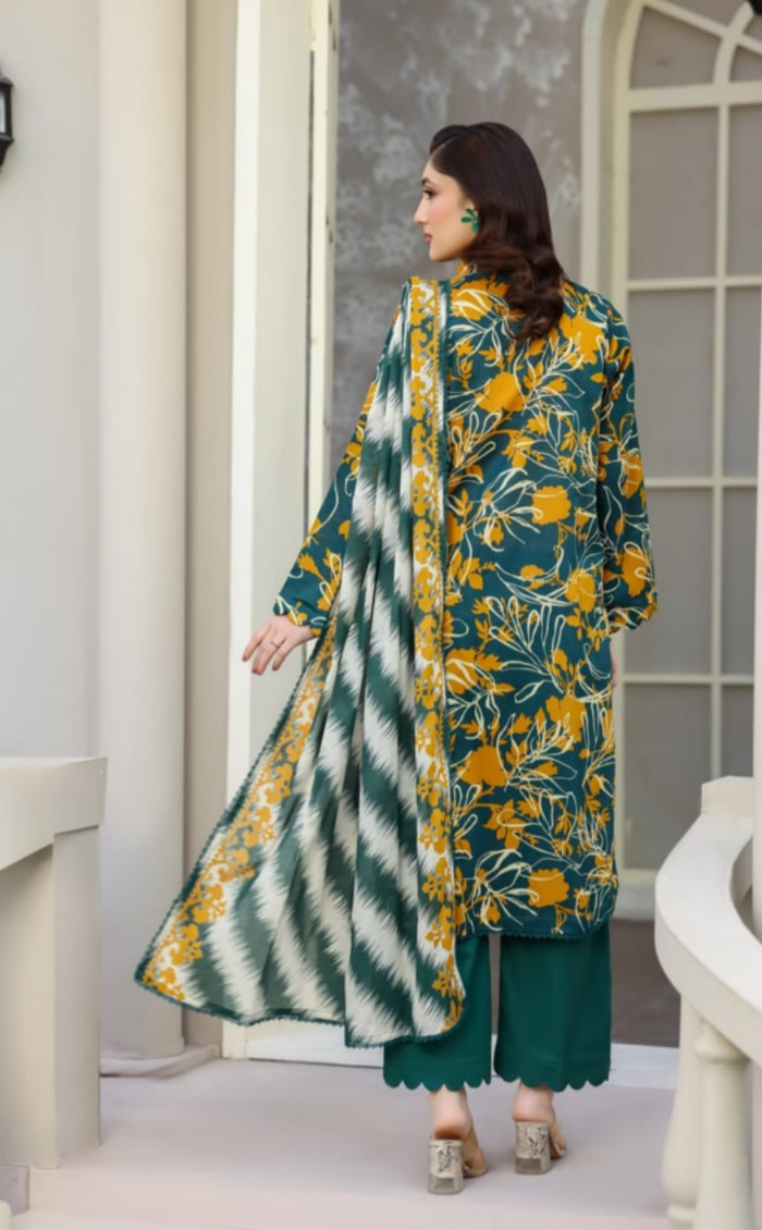 03-Piece Printed Lawn Suit - Ready To Wear