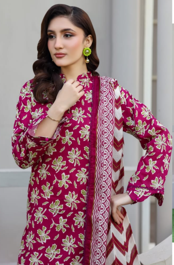 03-Piece Printed Lawn Suit - Ready To Wear