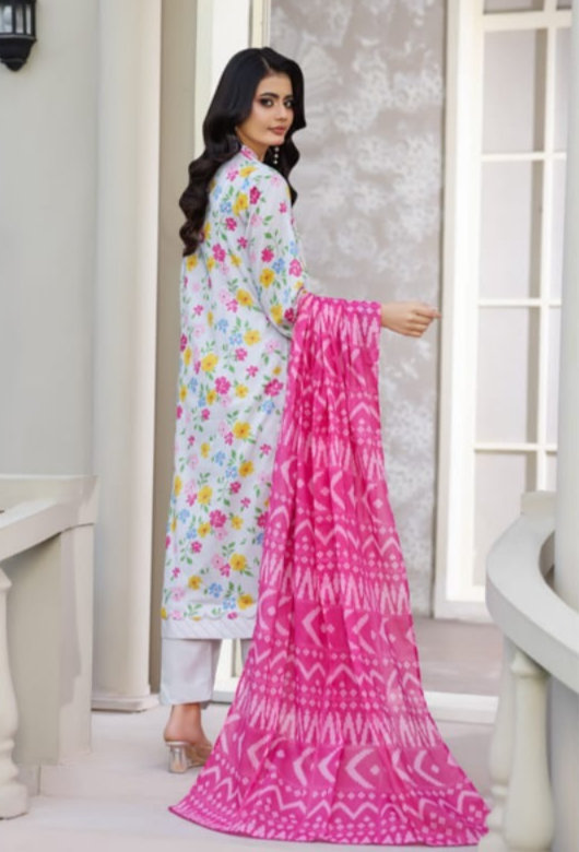 03-Piece Printed Lawn Suit - Ready To Wear