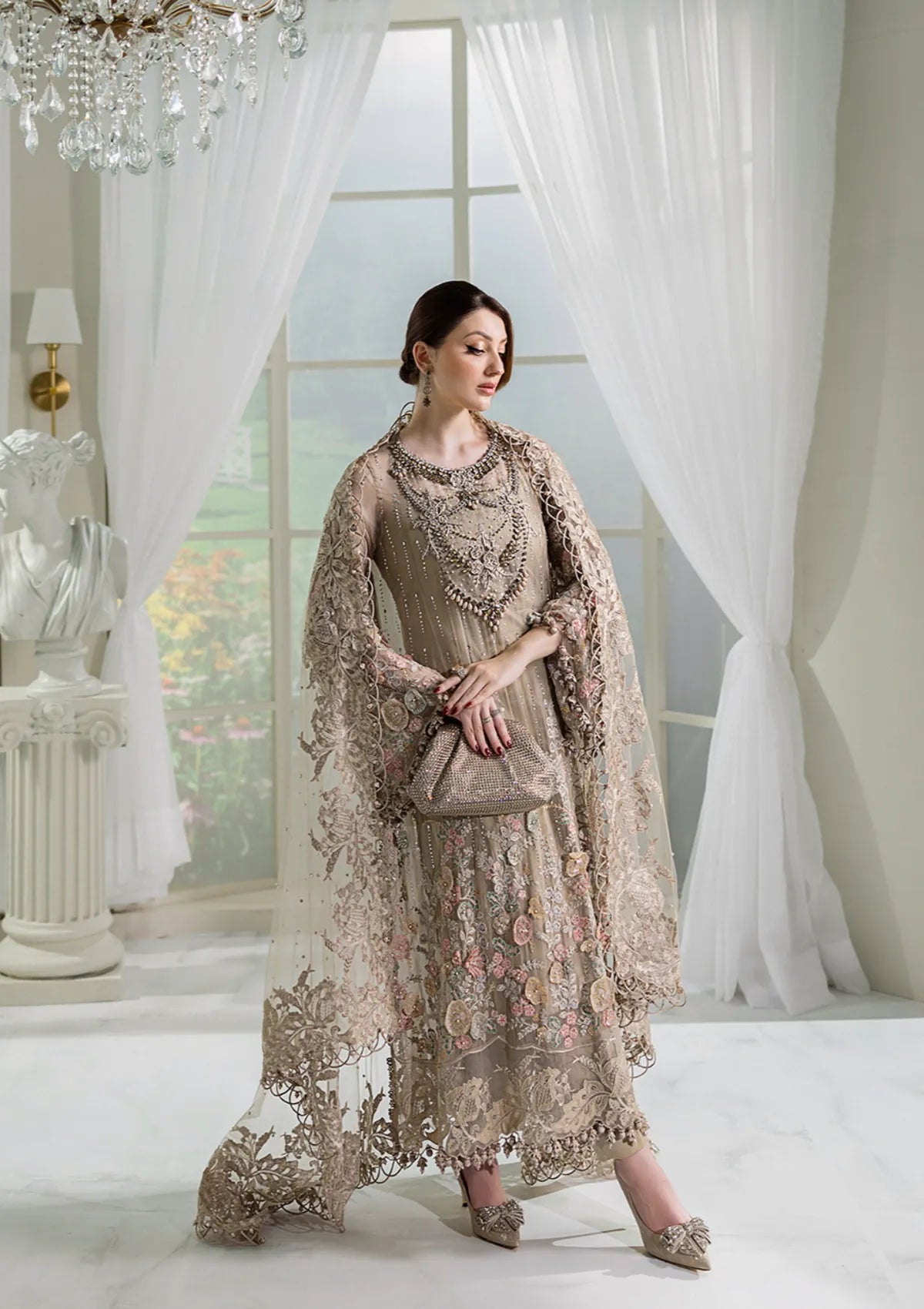 03-PIECE STITCHED CHIFFON SUIT