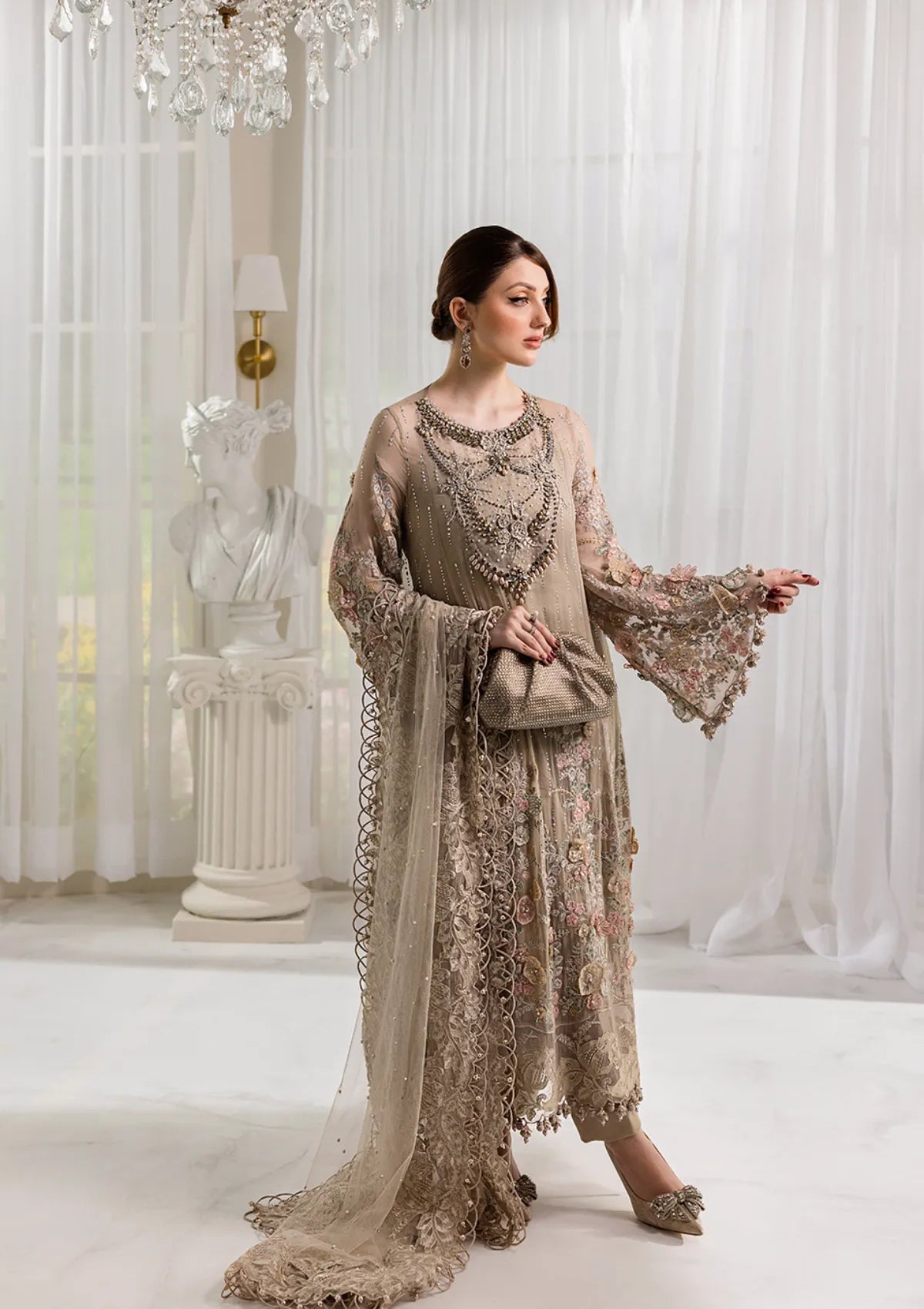03-PIECE STITCHED CHIFFON SUIT