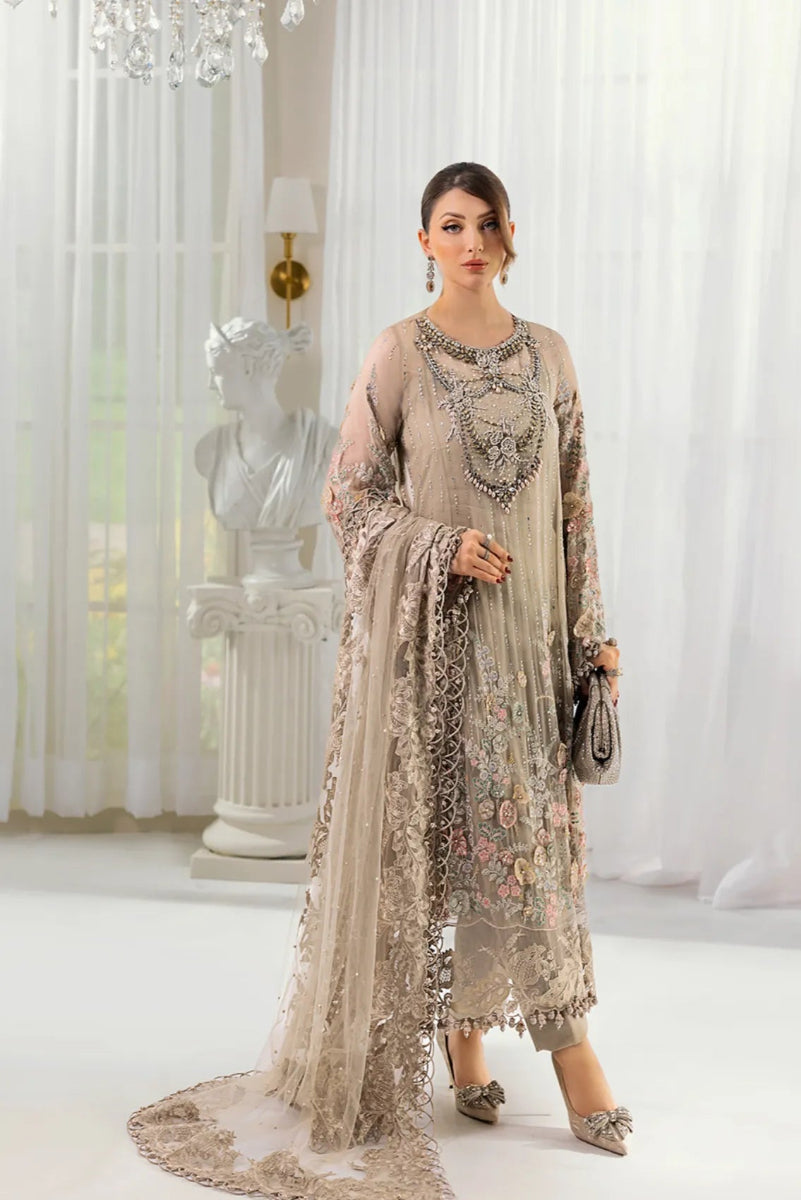 03-PIECE STITCHED CHIFFON SUIT