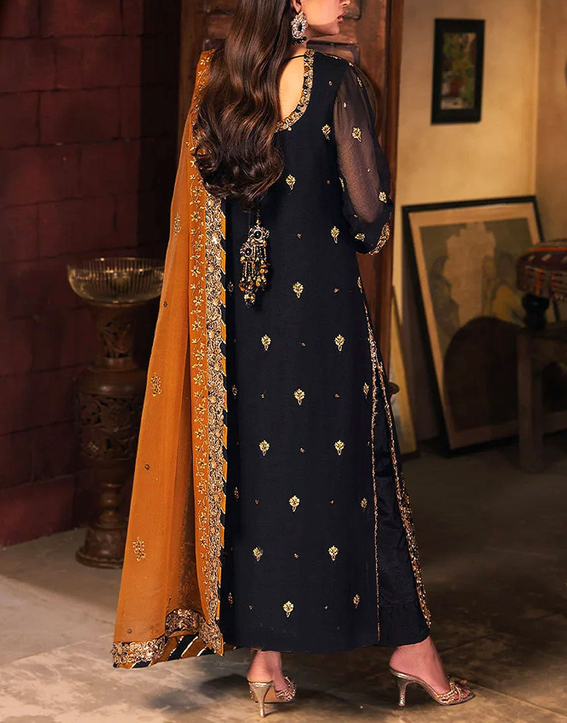 3 Piece Stitched Chiffon Suit - Ready to Wear