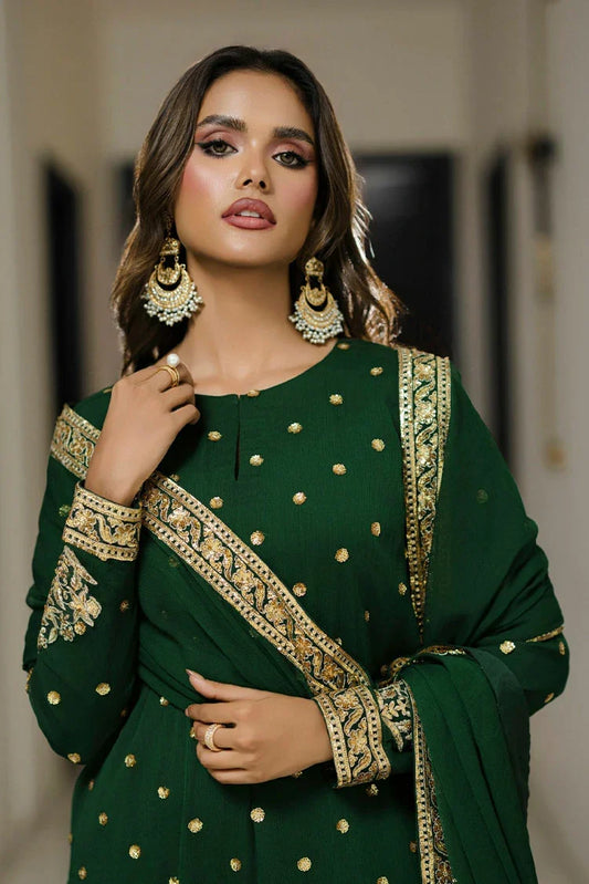 3 Piece Stitched Chiffon Suit - Ready to Wear