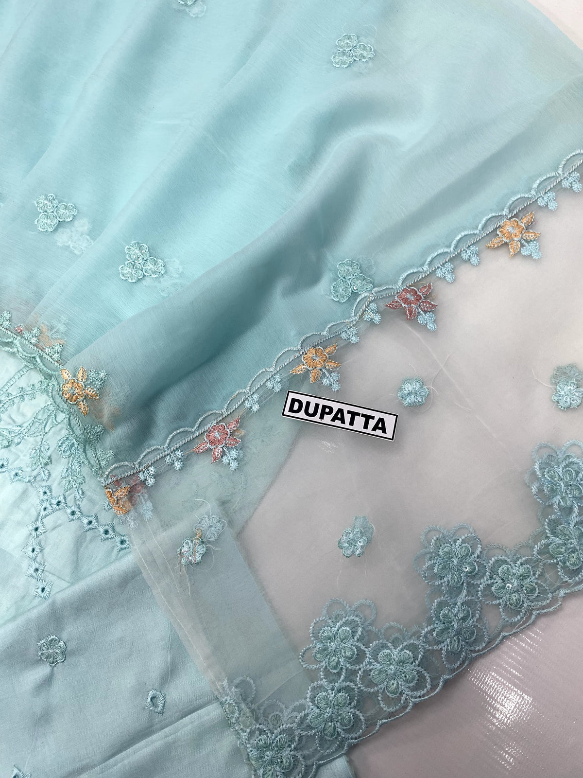 3-Piece Luxury Embroidered Cotton Suit with Soft Chiffon Dupatta