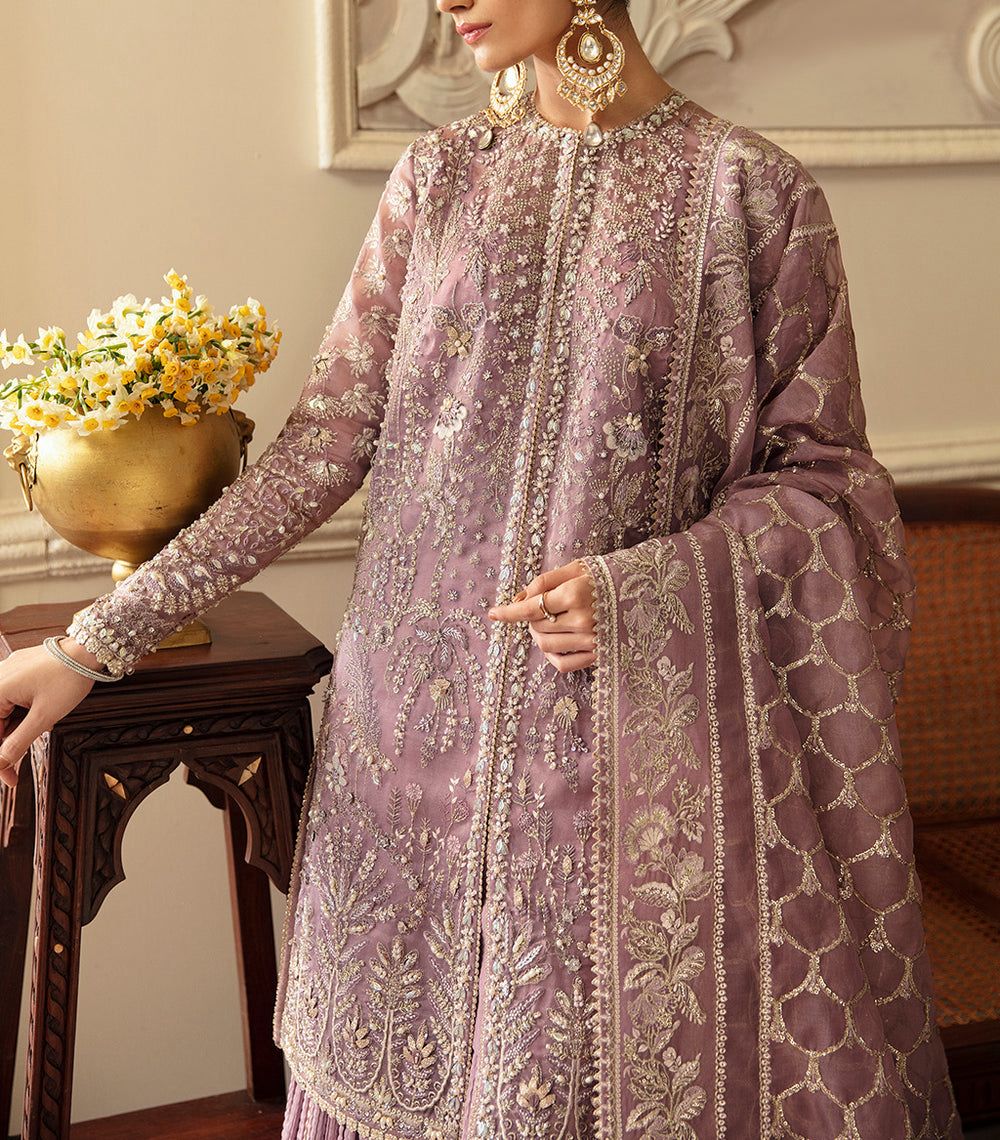Embroidered Chiffon Kurti with Gharara and Dupatta Set – Luxury Festive Wear