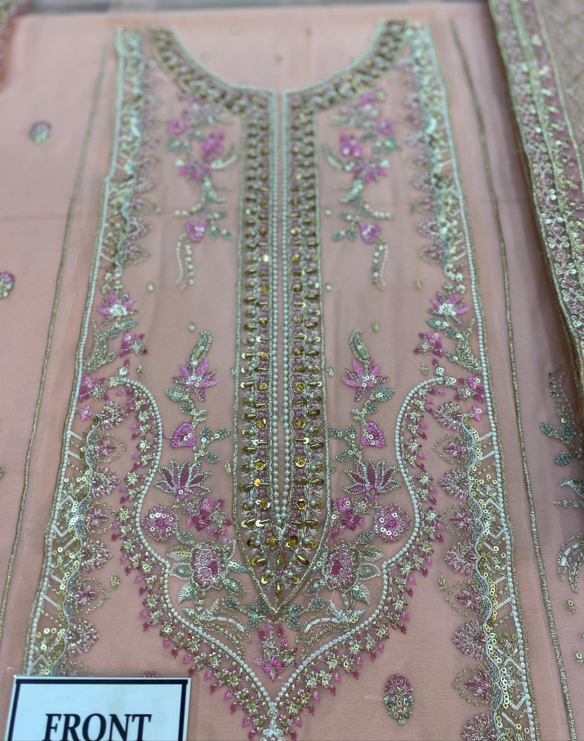 Blush Pink Luxury Chiffon Embroidered Suit | Elegant Formal & Festive Wear