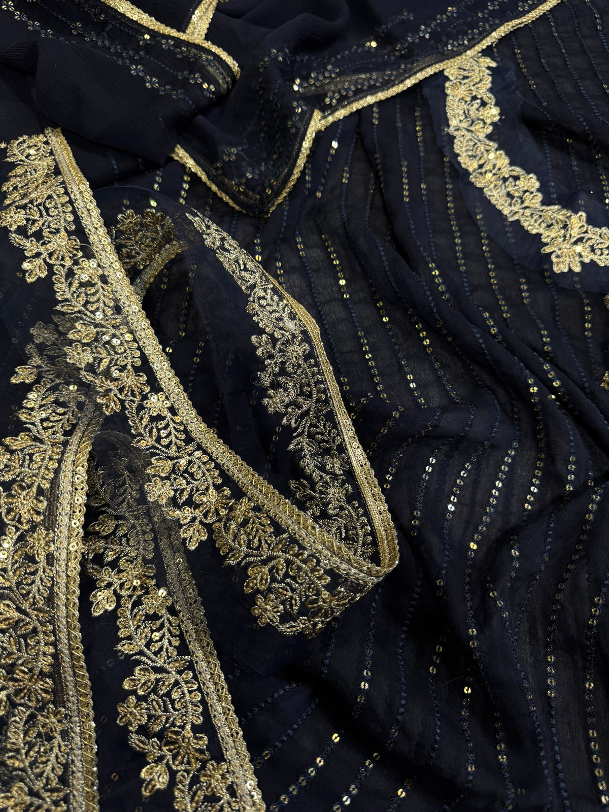 Luxury Pure Semi-Chiffon Embroidered Suit | Elegant Formal & Festive Wear