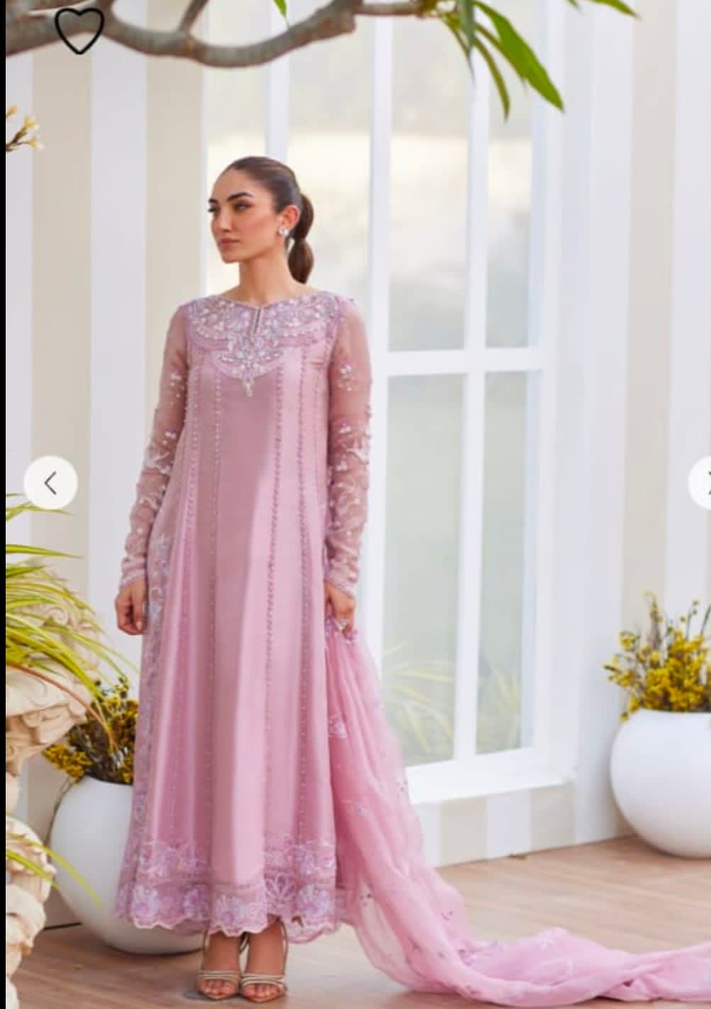 Luxury Pakistani Embroidered Chiffon Dress | Lavender 3-Piece Formal Festive Wear