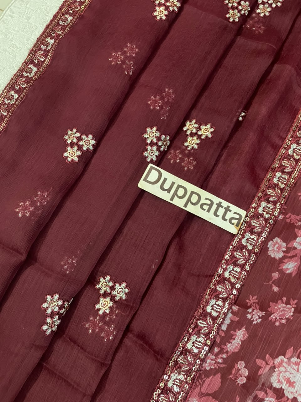 Luxury Chiffon Printed and Embroidered Suit | Elegant Formal & Festive Wear