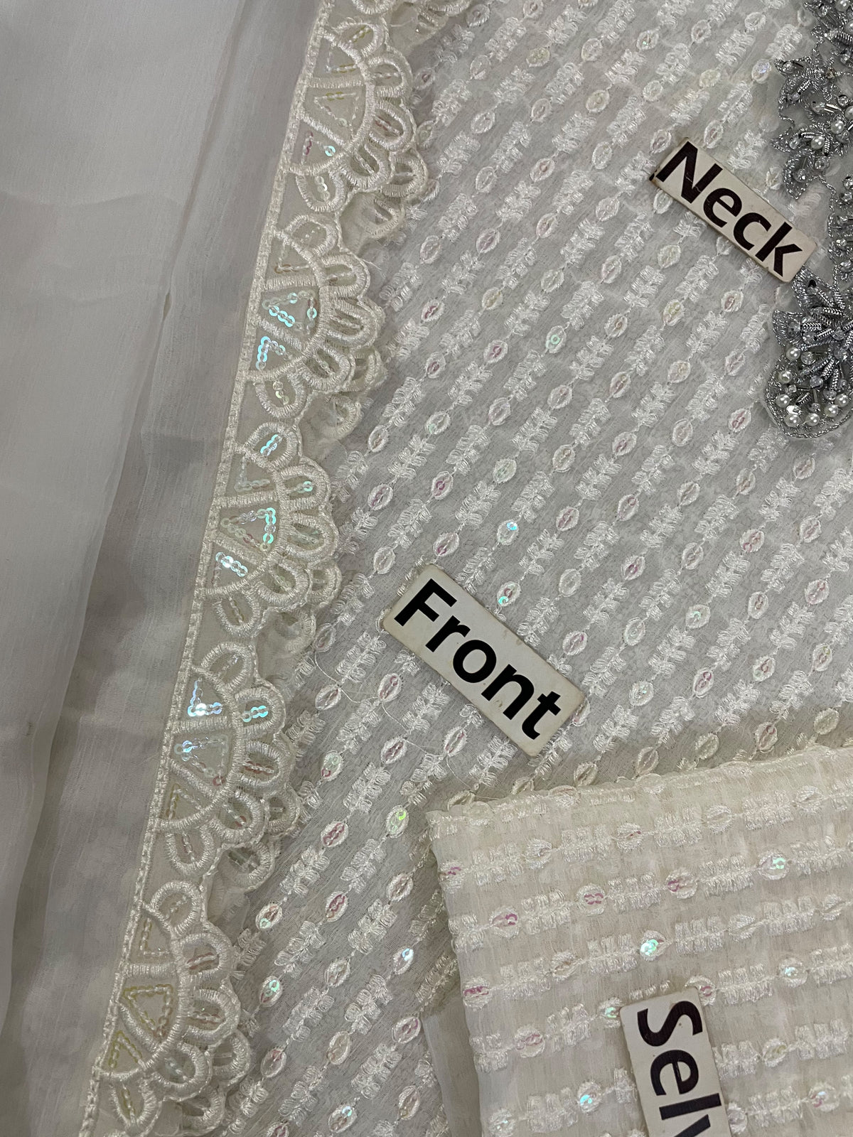 Luxury Heavy Embroidered Chiffon Long Shirt with Gharara | Formal & Festive Wear