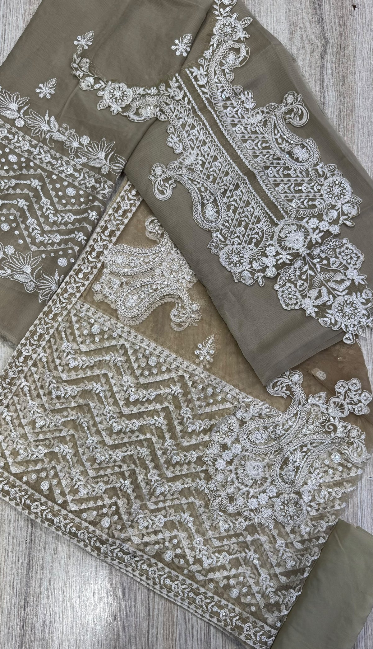 3 Piece Stitched Embroidered Suit
