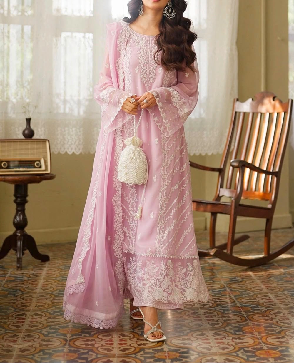 3 Piece Chiffon Suit | Stitched | Premium