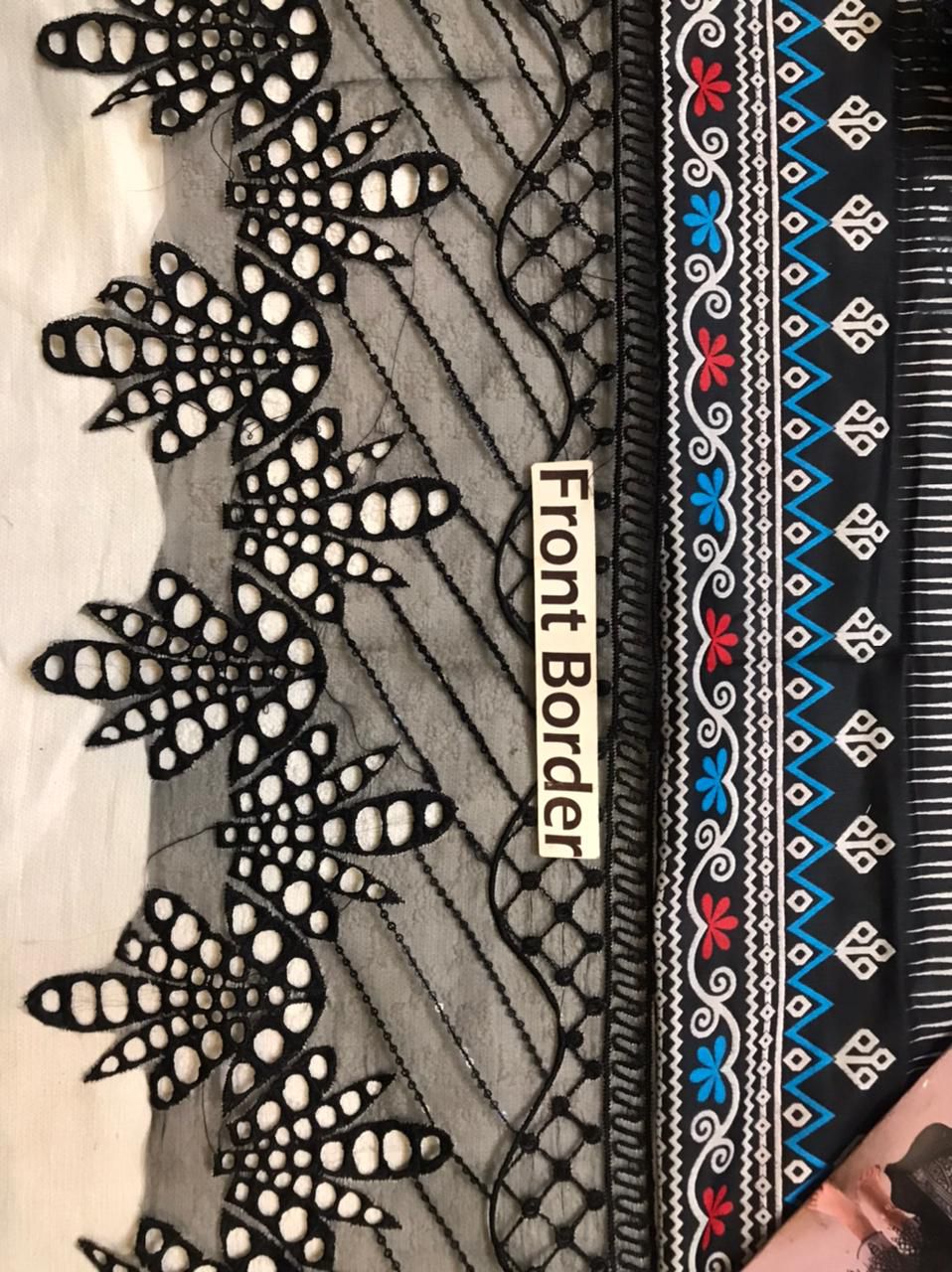 Noir Elegance Monochrome Printed Lawn Set with Luxury Chiffon Dupatta