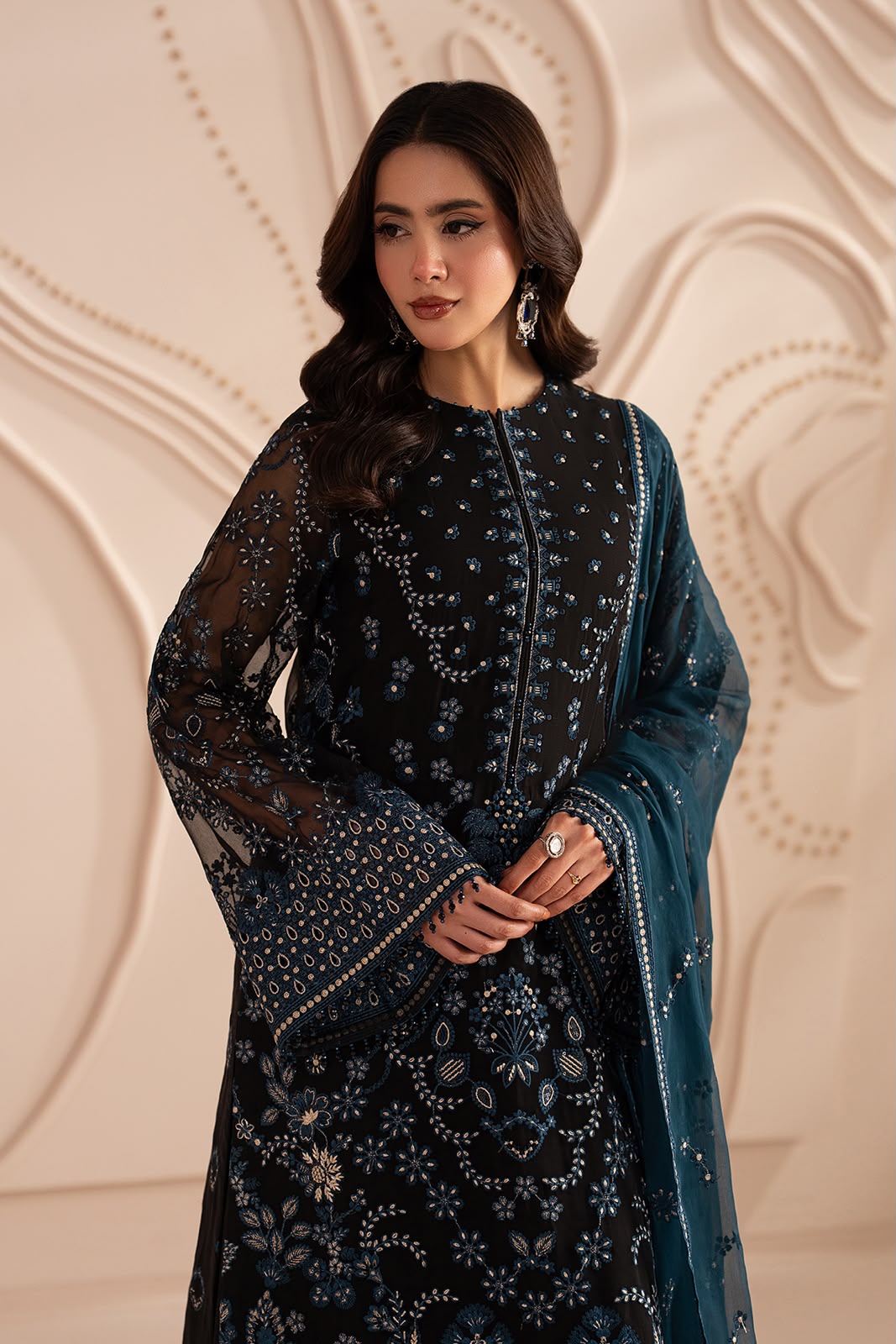 3 Piece Chiffon Suit | Stitched | Premium