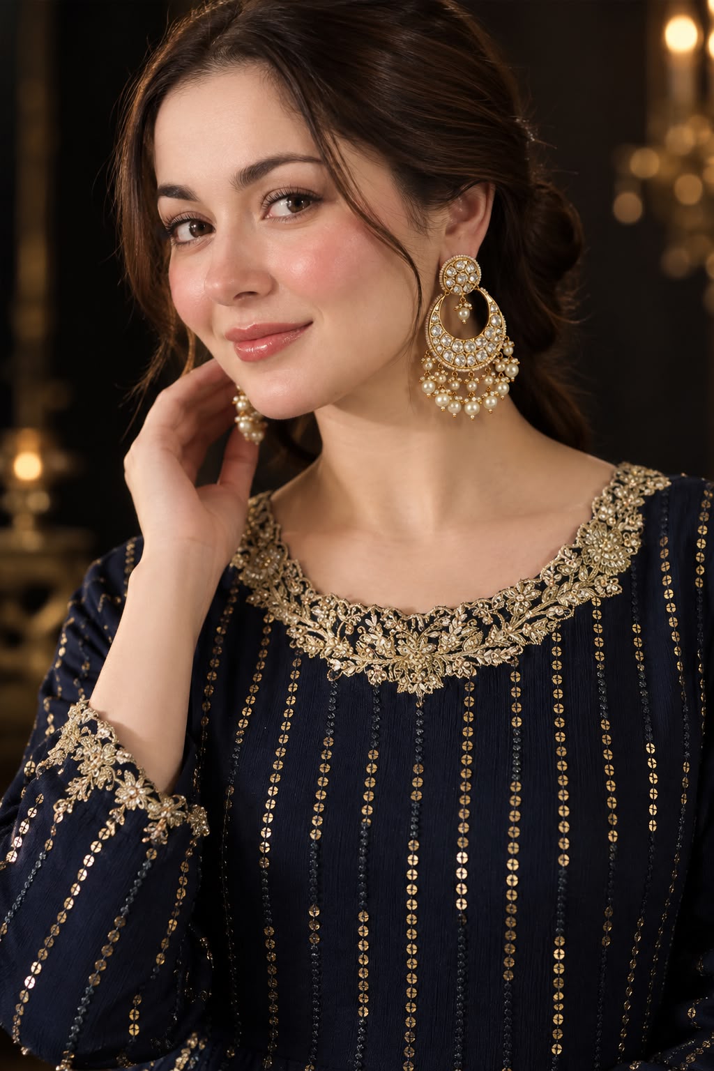 Luxury Pure Semi-Chiffon Embroidered Suit | Elegant Formal & Festive Wear