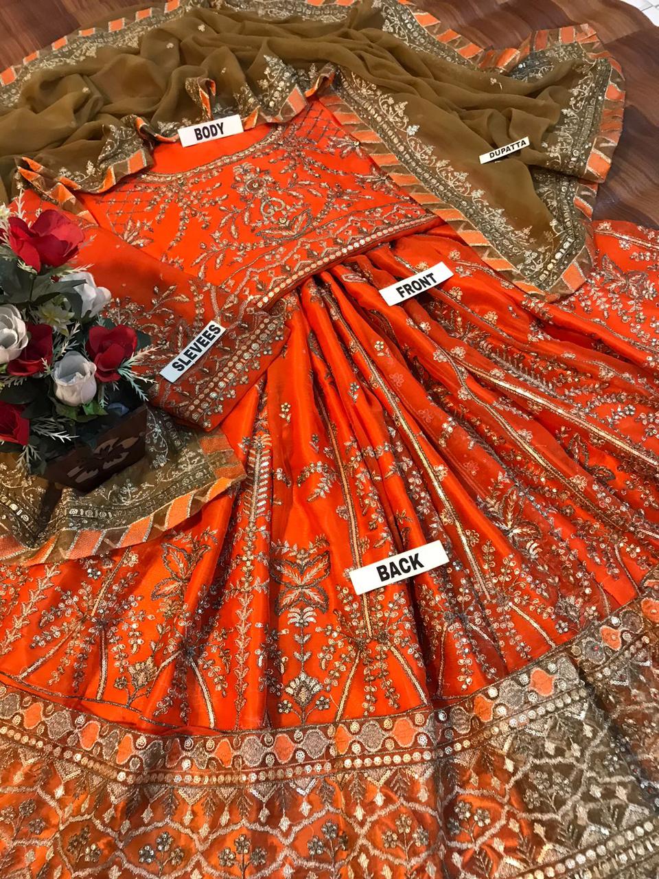 Luxury Festive Chiffon & Raw Silk 3-Piece Statement Ensemble
