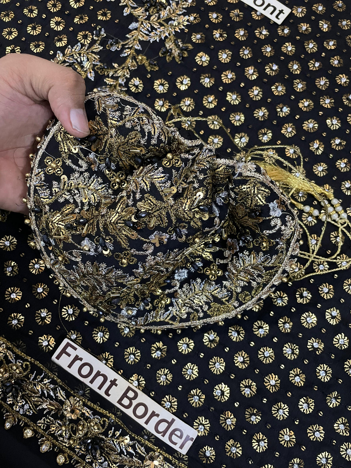 Luxury Chiffon Suit with Adda Work & Matching Clutch | Elegant Festive & Wedding Wear