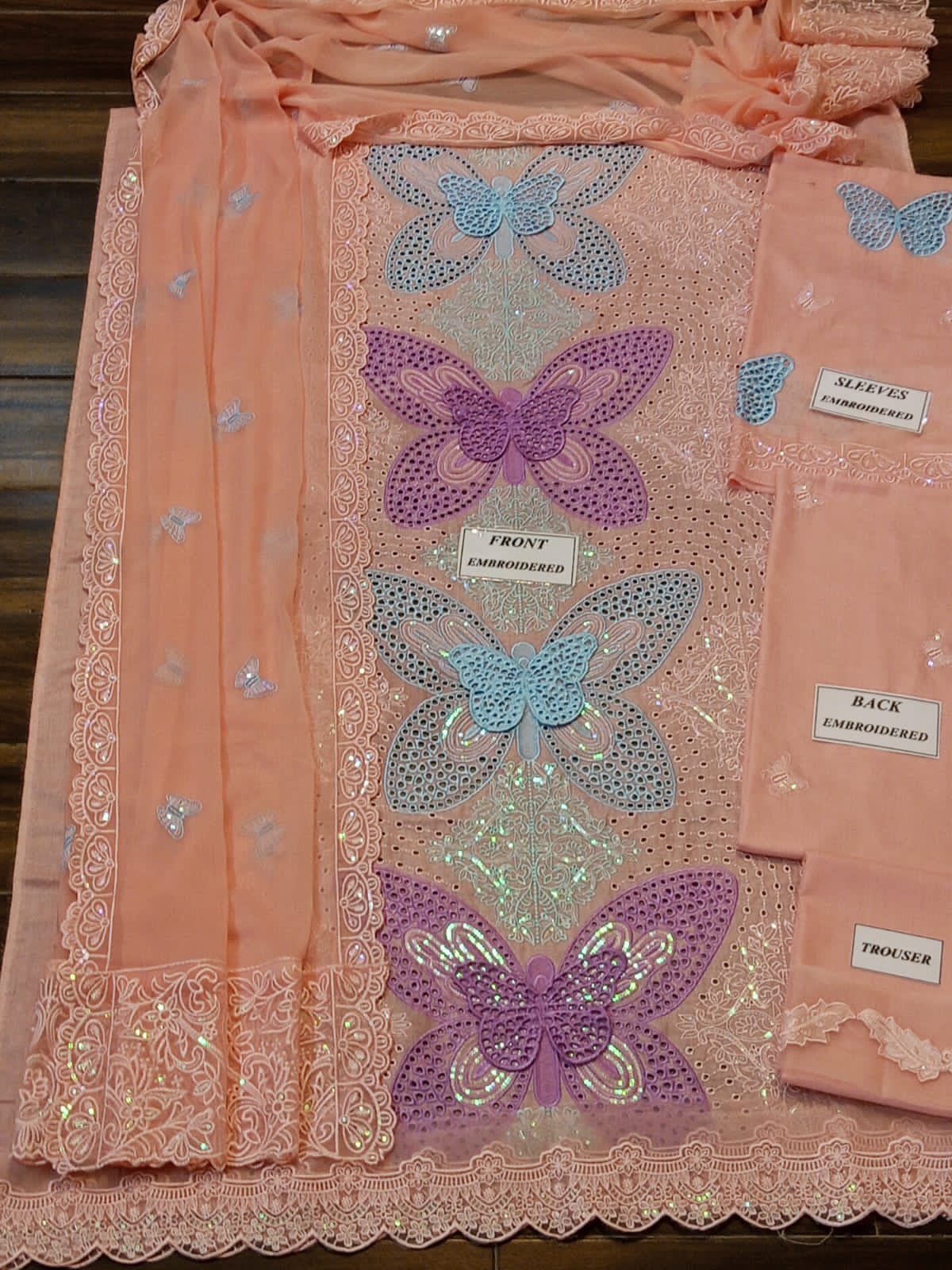 Heavy Sequins Work Lawn Party Wear Dress | Stitched Pakistani Summer Outfit