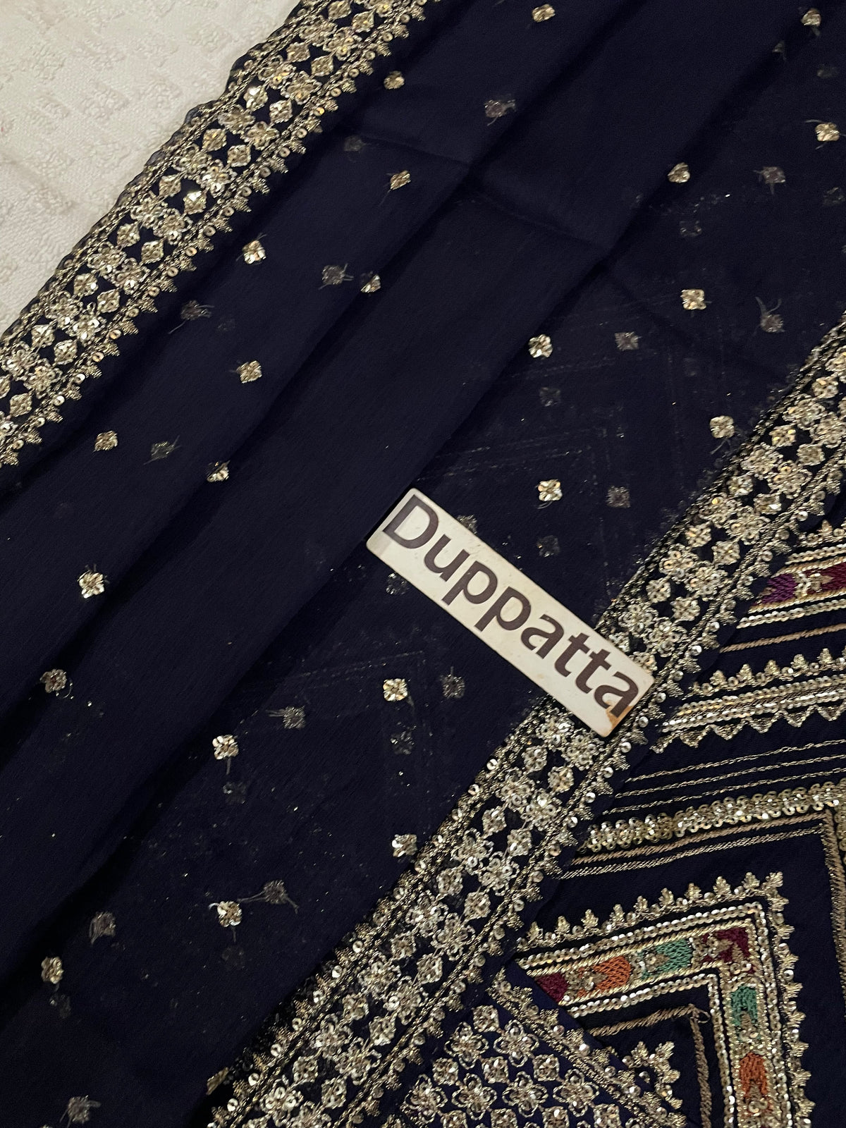 Embroidered Chiffon Kurti with Trouser and Dupatta Set – Luxury Festive Wear
