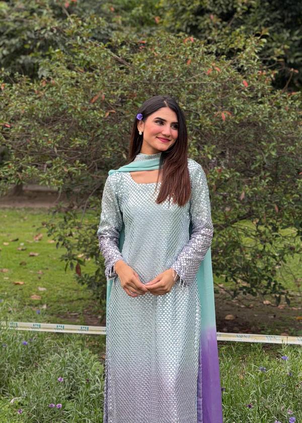 3 Piece Ready To Wear Chiffon Suit