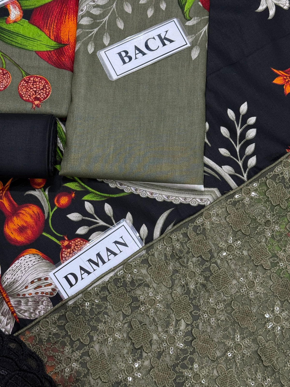 Vibrant Floral Printed Lawn Ensemble with Chiffon Dupatta