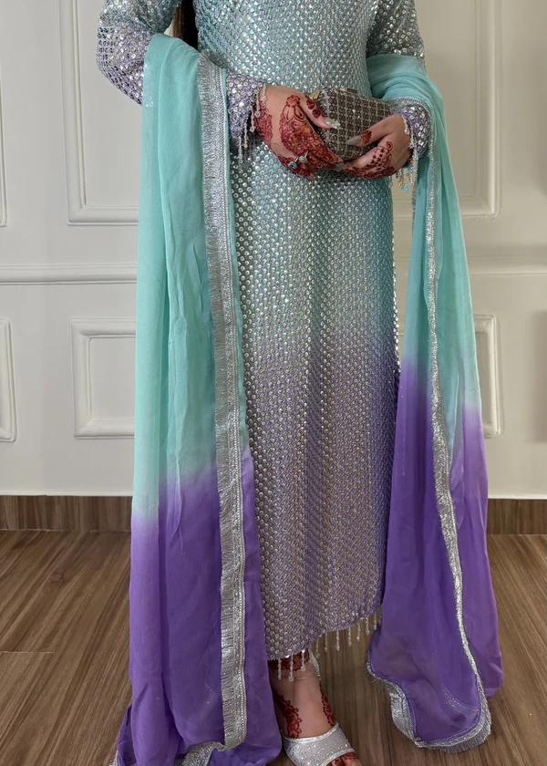 3 Piece Ready To Wear Chiffon Suit