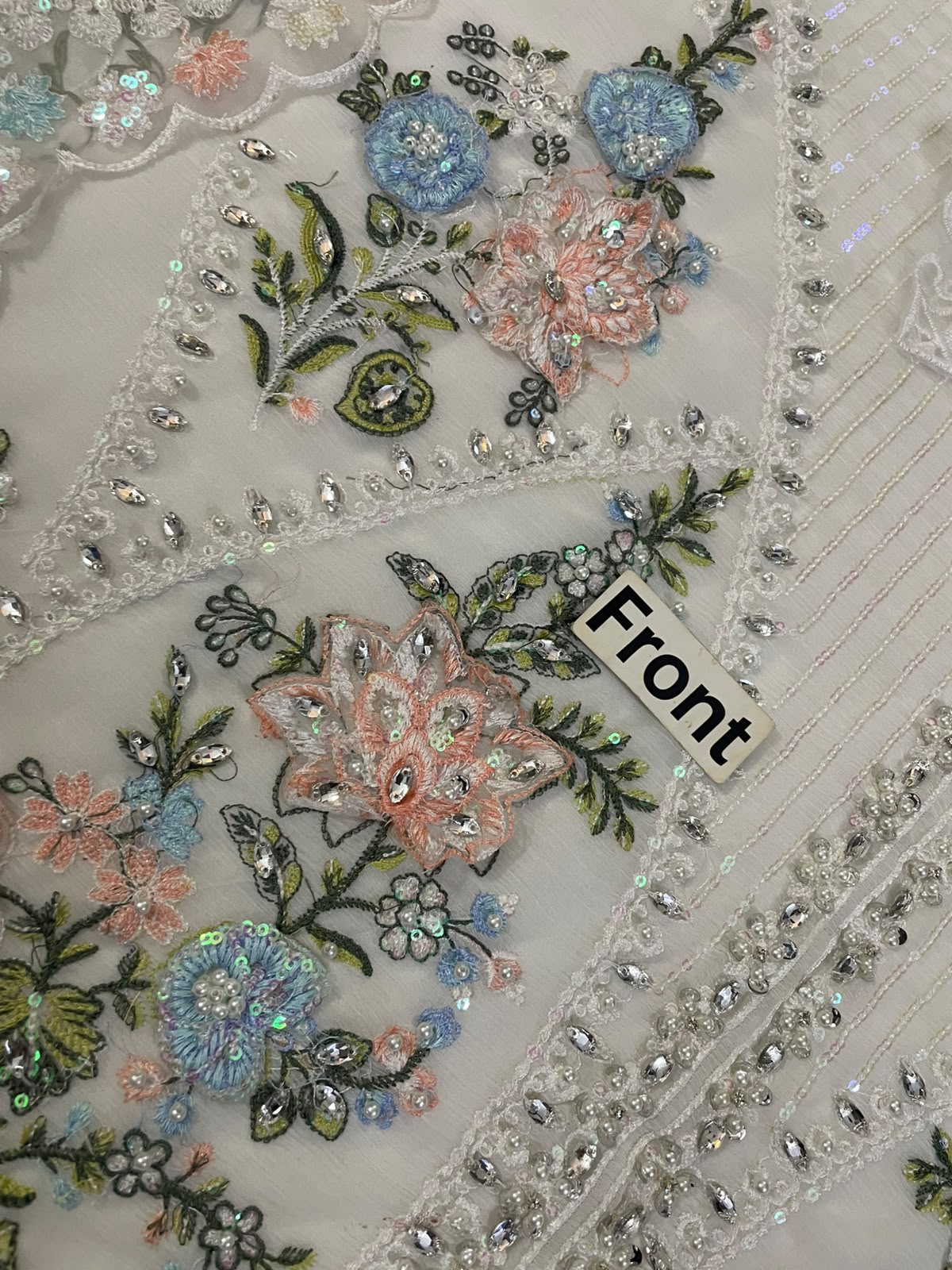 Luxury Chiffon Embroidered Adda Work Suit | Elegant Formal & Wedding Wear