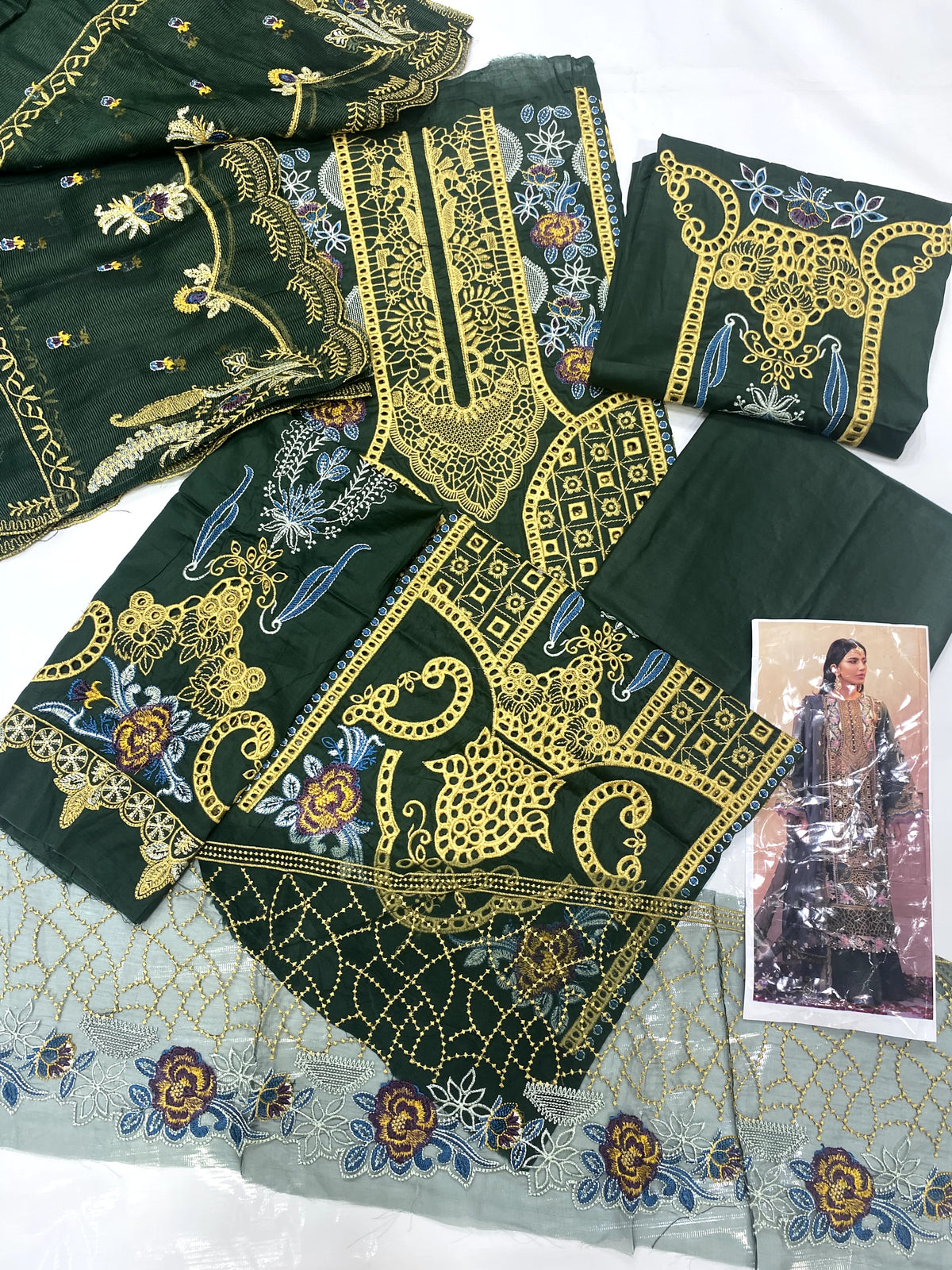 Luxury Heavy Embroidered Cotton Suit | Elegant Festive & Formal Wear