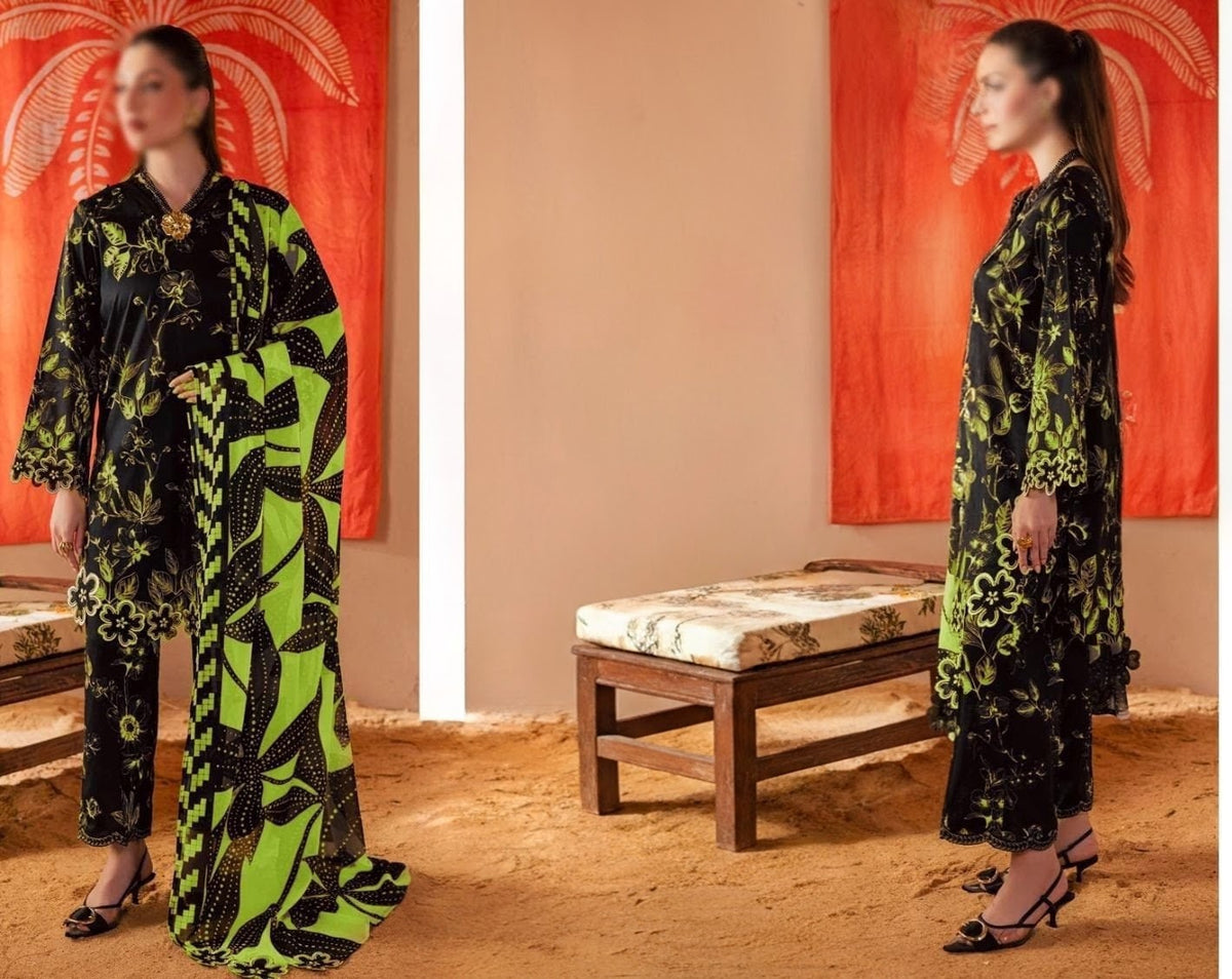 Women’s 3 Piece Stitched Lawn Suit | Ready to Wear | Premium Quality
