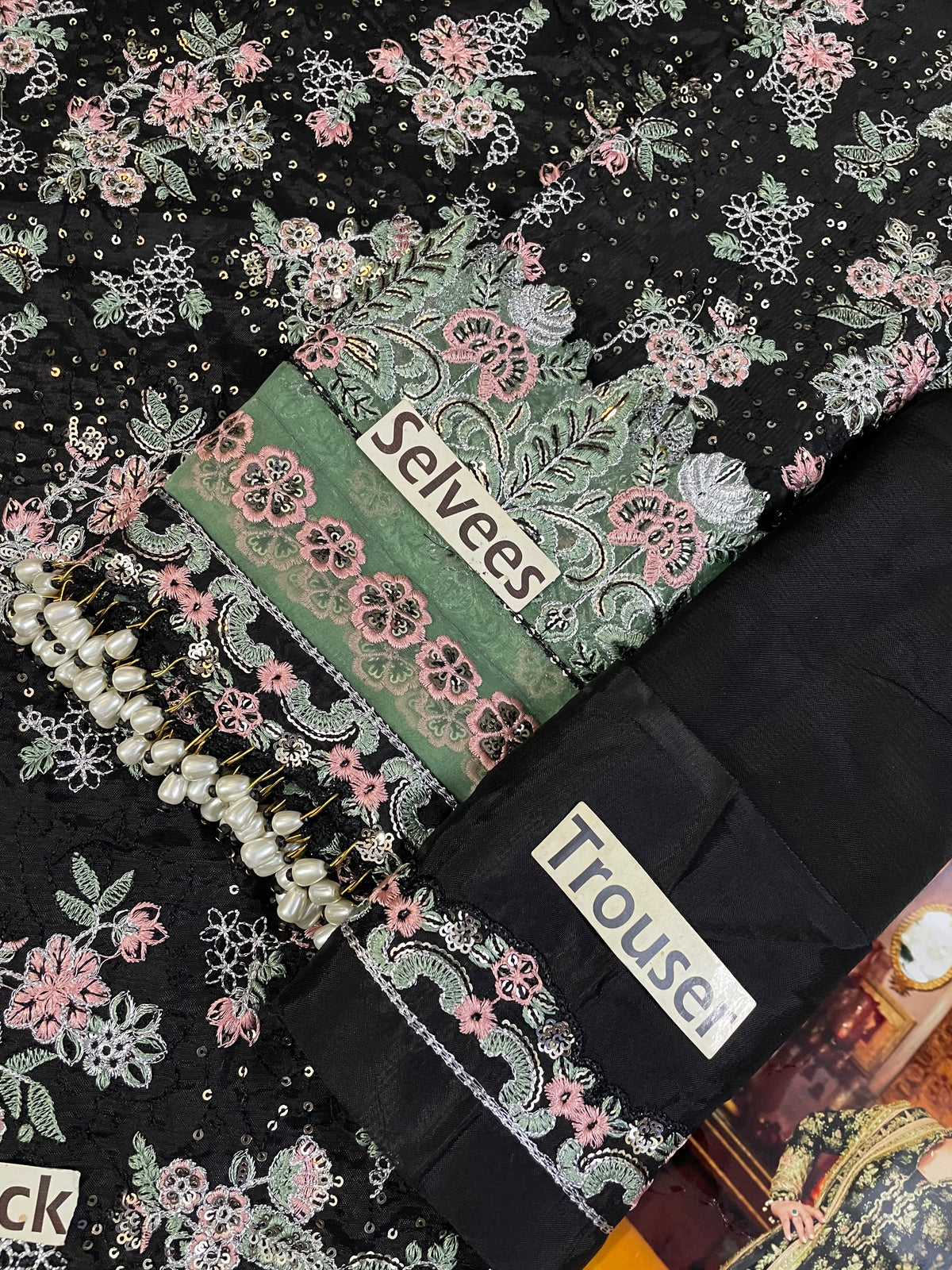 Formal Raw Silk Embellished Maxi Ensemble with Sheer Dupatta