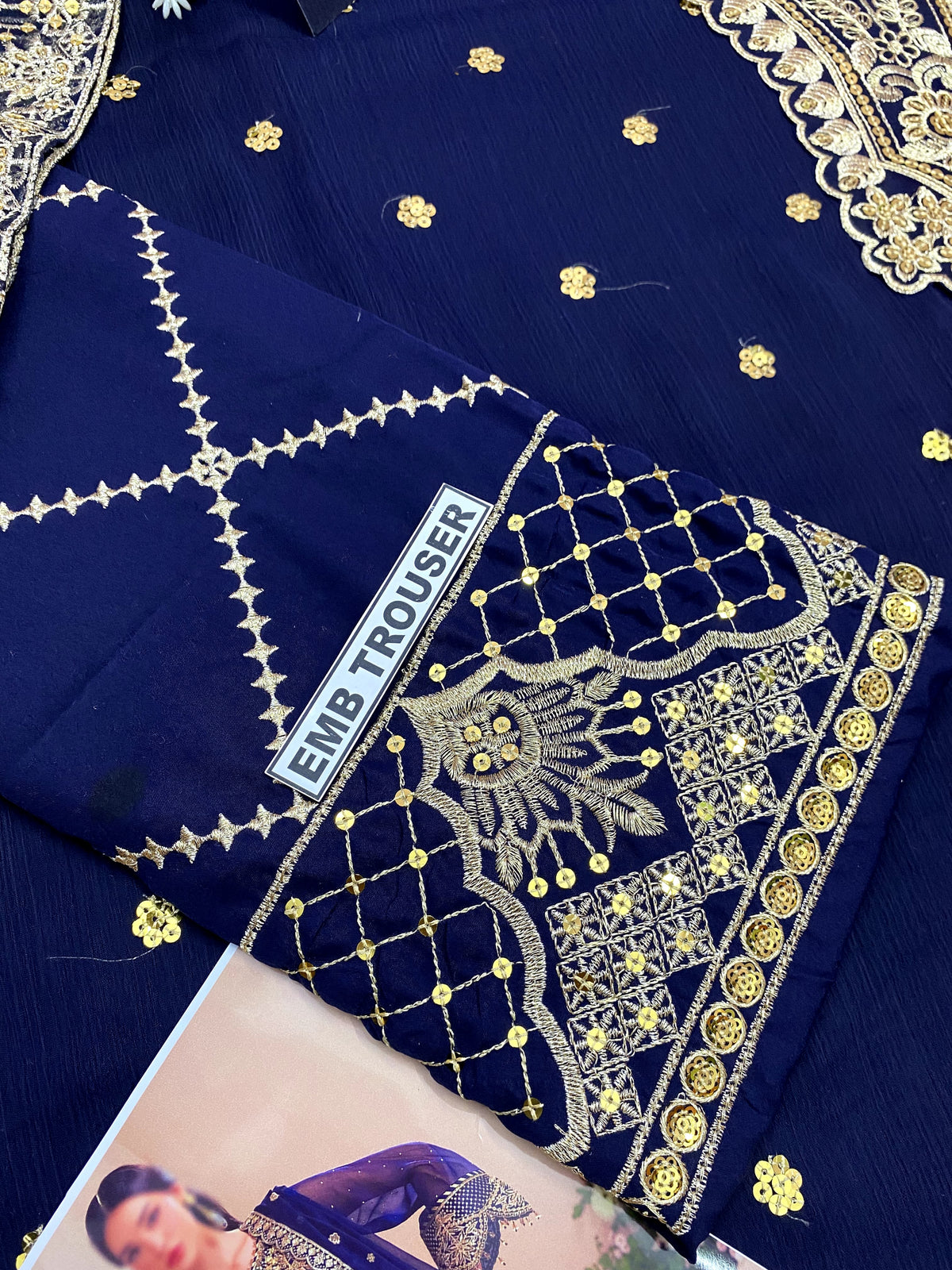 Luxury Heavy Embroidered & Sequinned 3-Piece Festive Suit