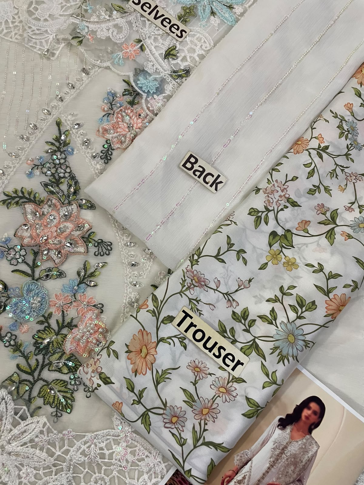 Luxury Chiffon Embroidered Adda Work Suit | Elegant Formal & Wedding Wear